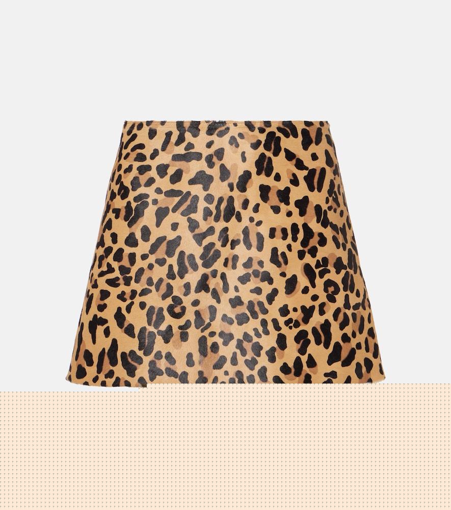 alaïa leopard-print calf hair miniskirt