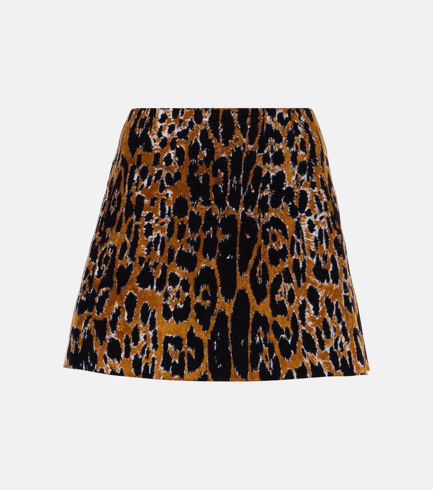 alaïa leopard-print miniskirt