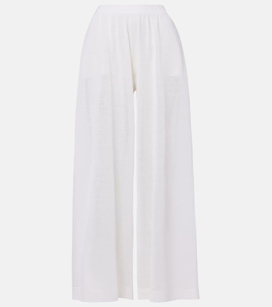alaïa linen and silk wide-leg pants