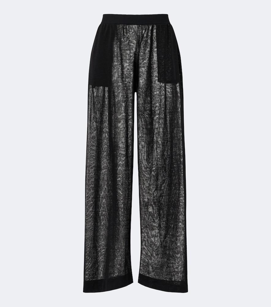 alaïa linen and silk wide-leg pants