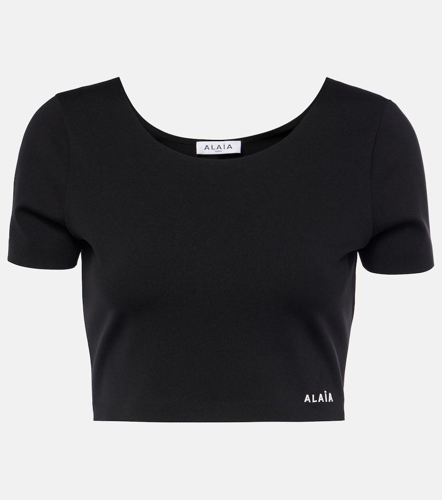 alaïa logo crop top
