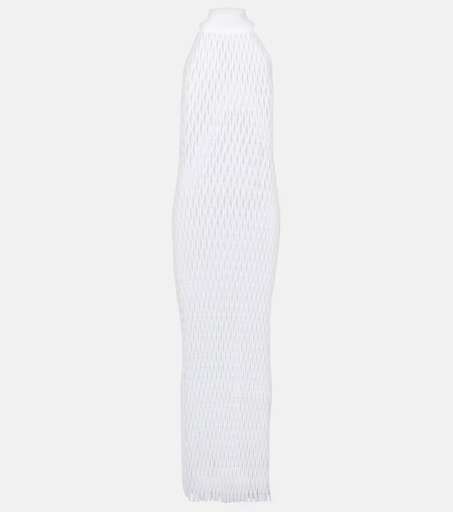 alaïa macramé maxi dress