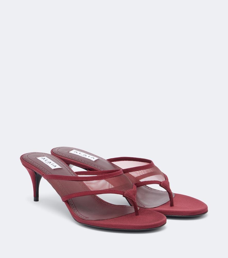 alaïa mesh thong sandals