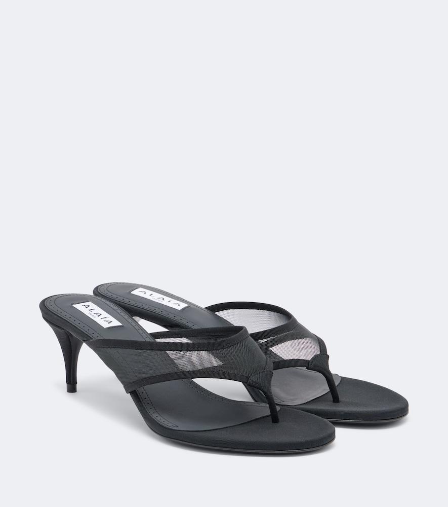 alaïa mesh thong sandals