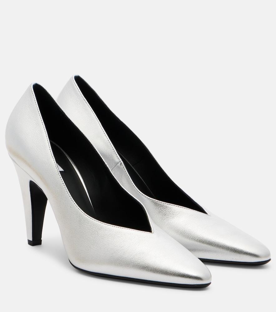 alaïa metallic leather pumps