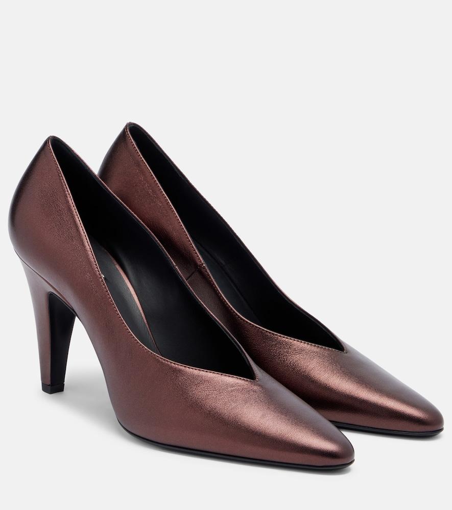 alaïa metallic leather pumps