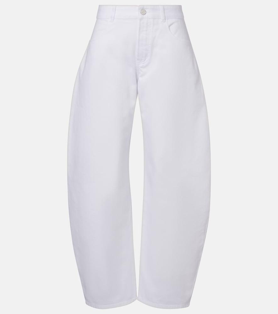 alaïa mid-rise barrel-leg jeans