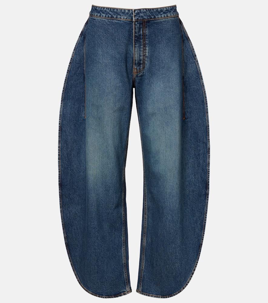 alaïa mid-rise barrel-leg jeans