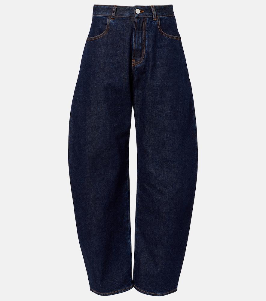 alaïa mid-rise barrel-leg jeans