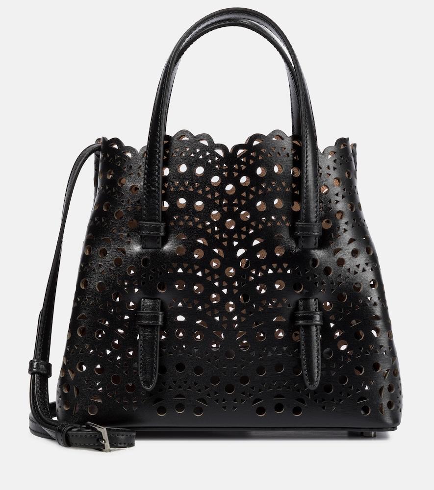 alaïa mina 20 vienne wave leather top-handle bag