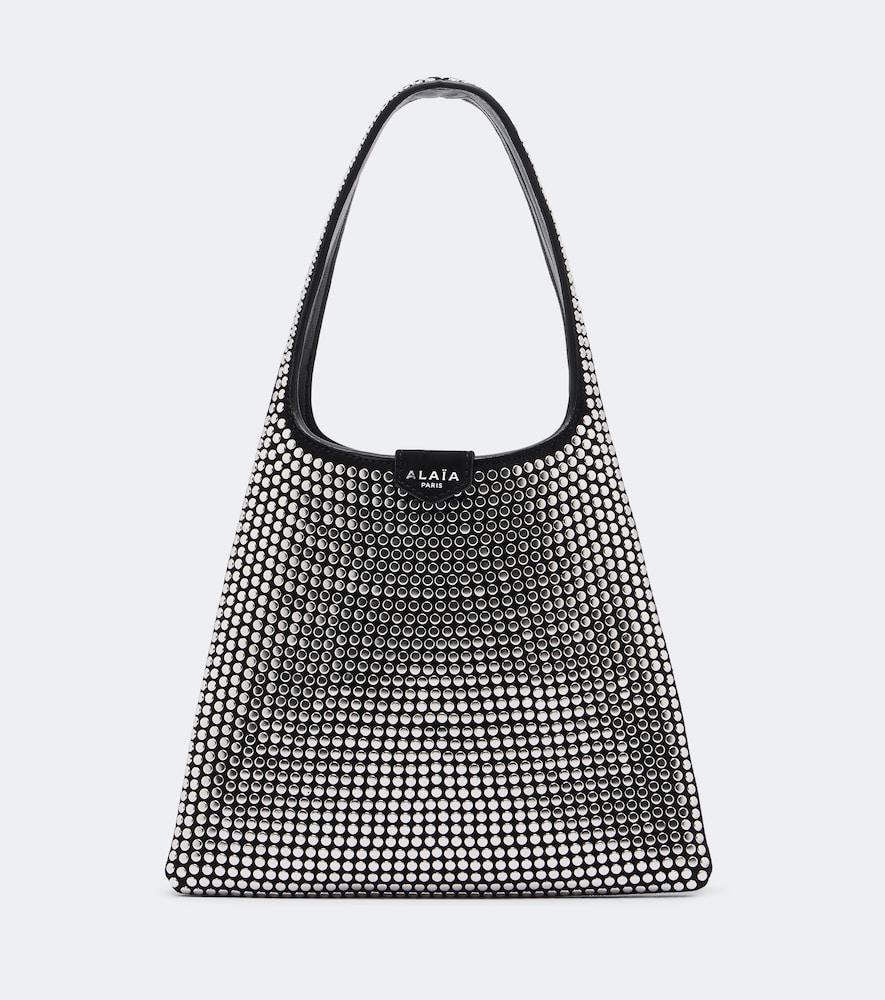 alaïa mini studded suede top-handle bag