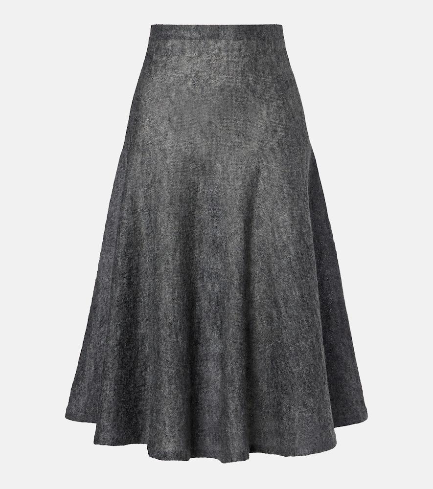 alaïa mohair and wool-blend midi skirt