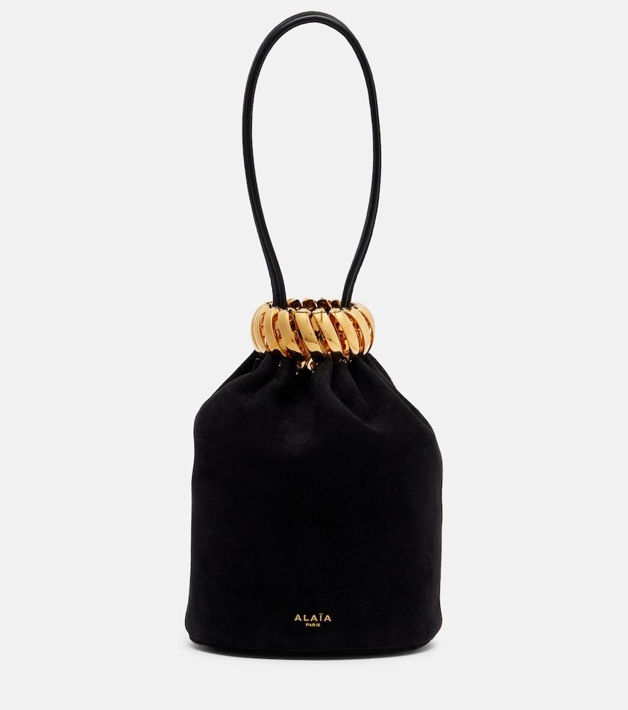 alaïa motion mini embellished suede top-handle bag