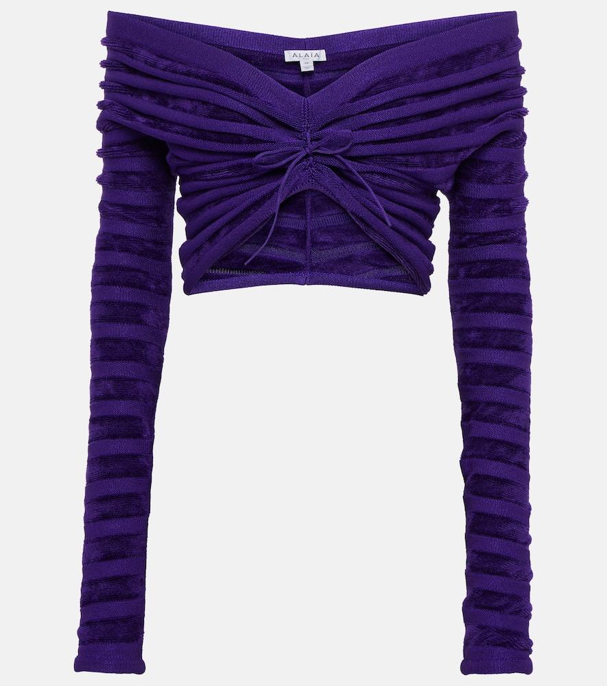 alaïa off-shoulder cinched top
