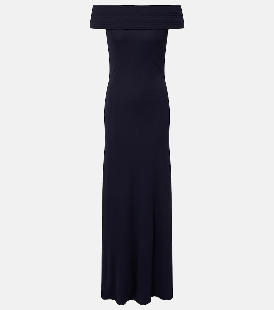 alaïa off-shoulder jersey maxi dress