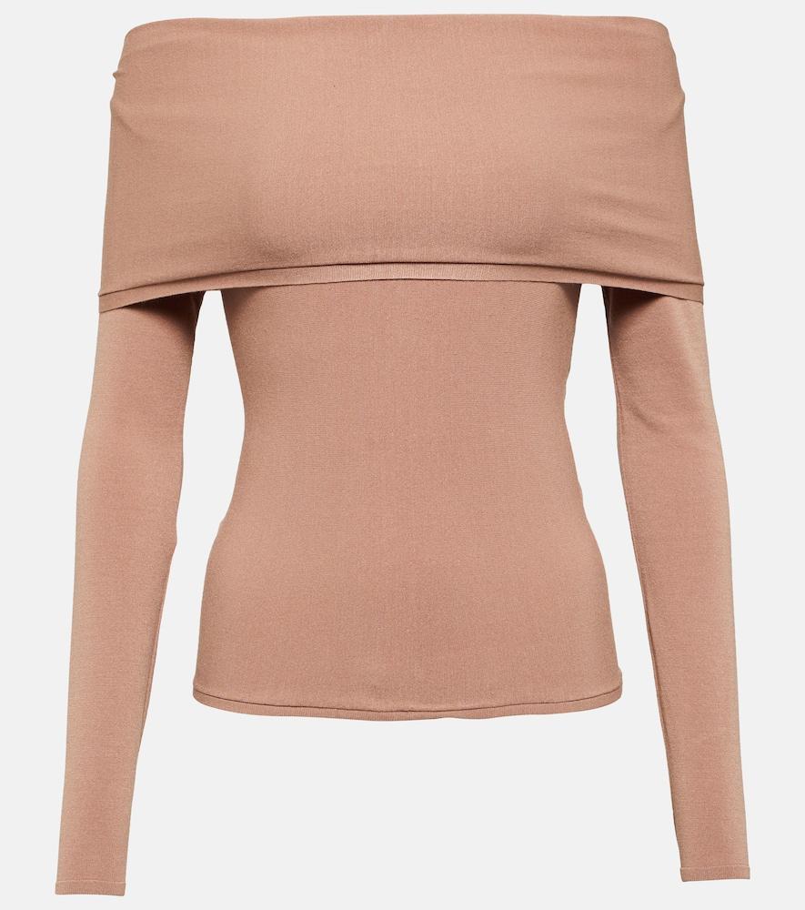 alaïa off-shoulder jersey top