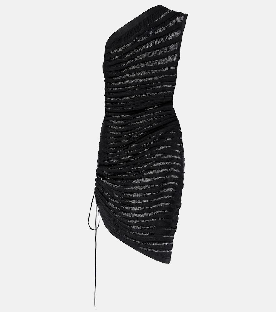 alaïa open-knit ruched minidress