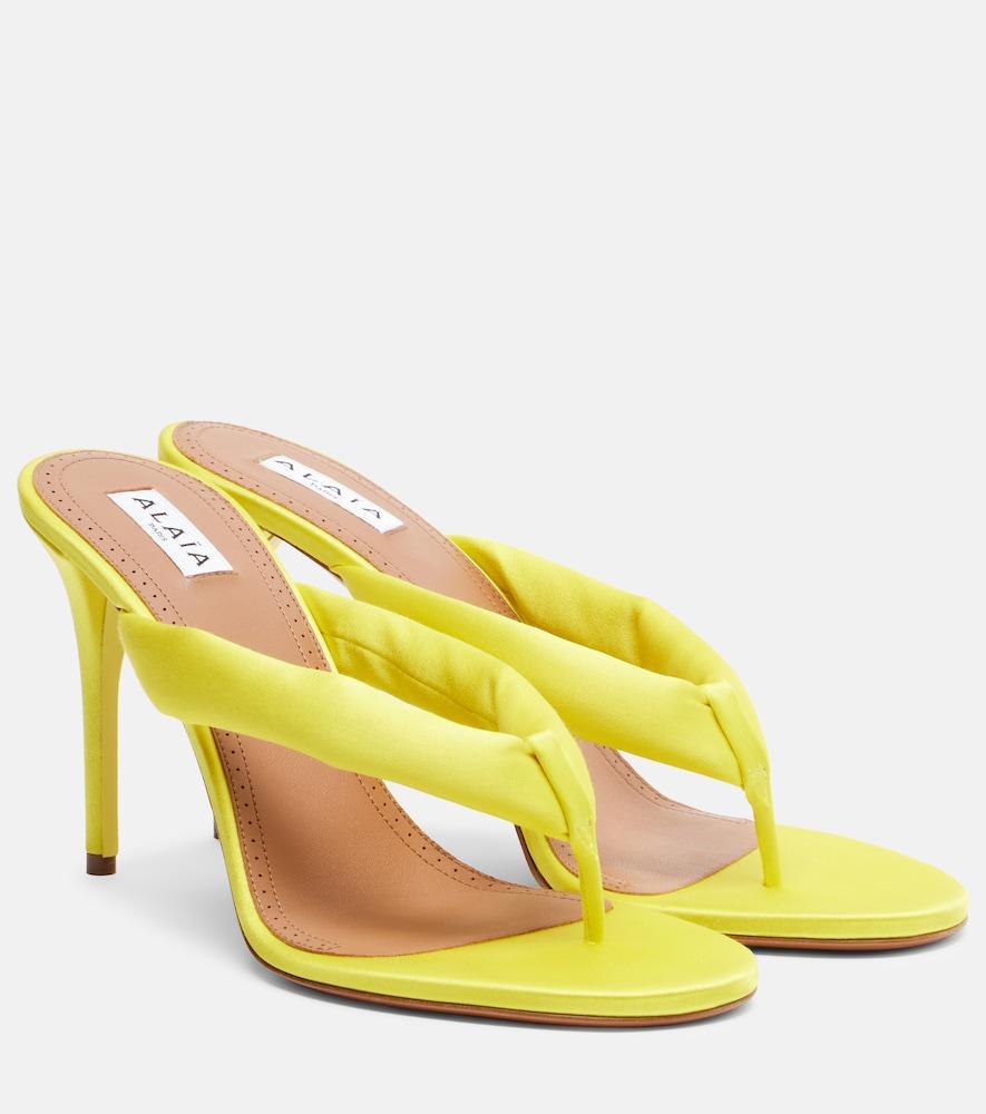 alaïa padded satin sandals