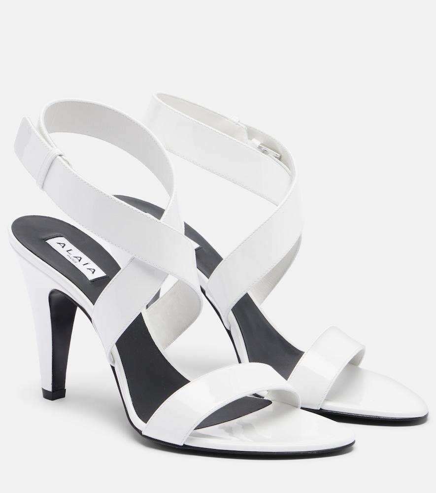 alaïa patent leather slingback sandals