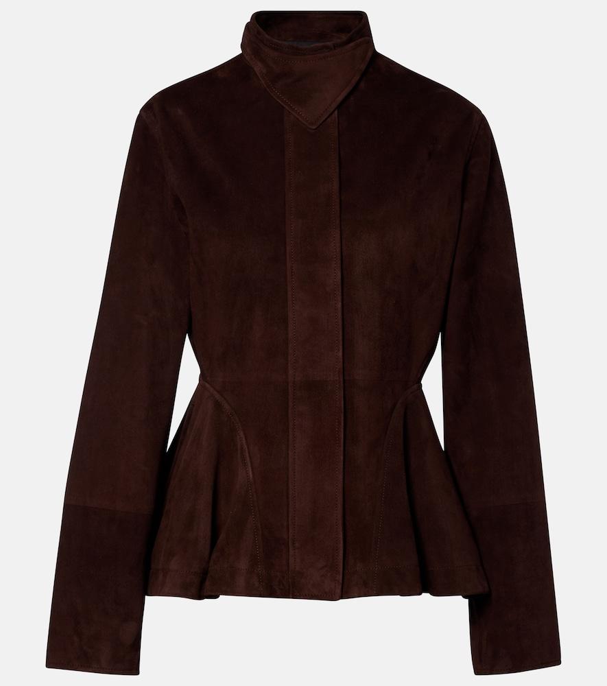alaïa peplum suede jacket