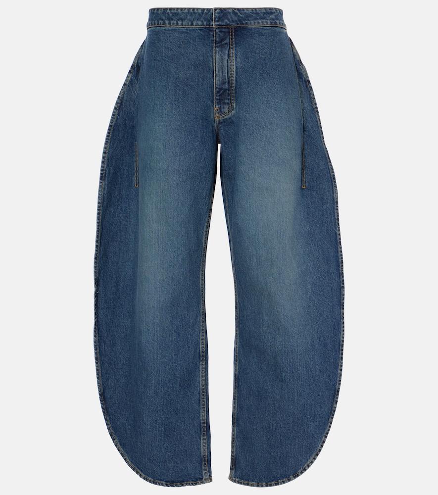 alaïa petal high-rise barrel-leg jeans
