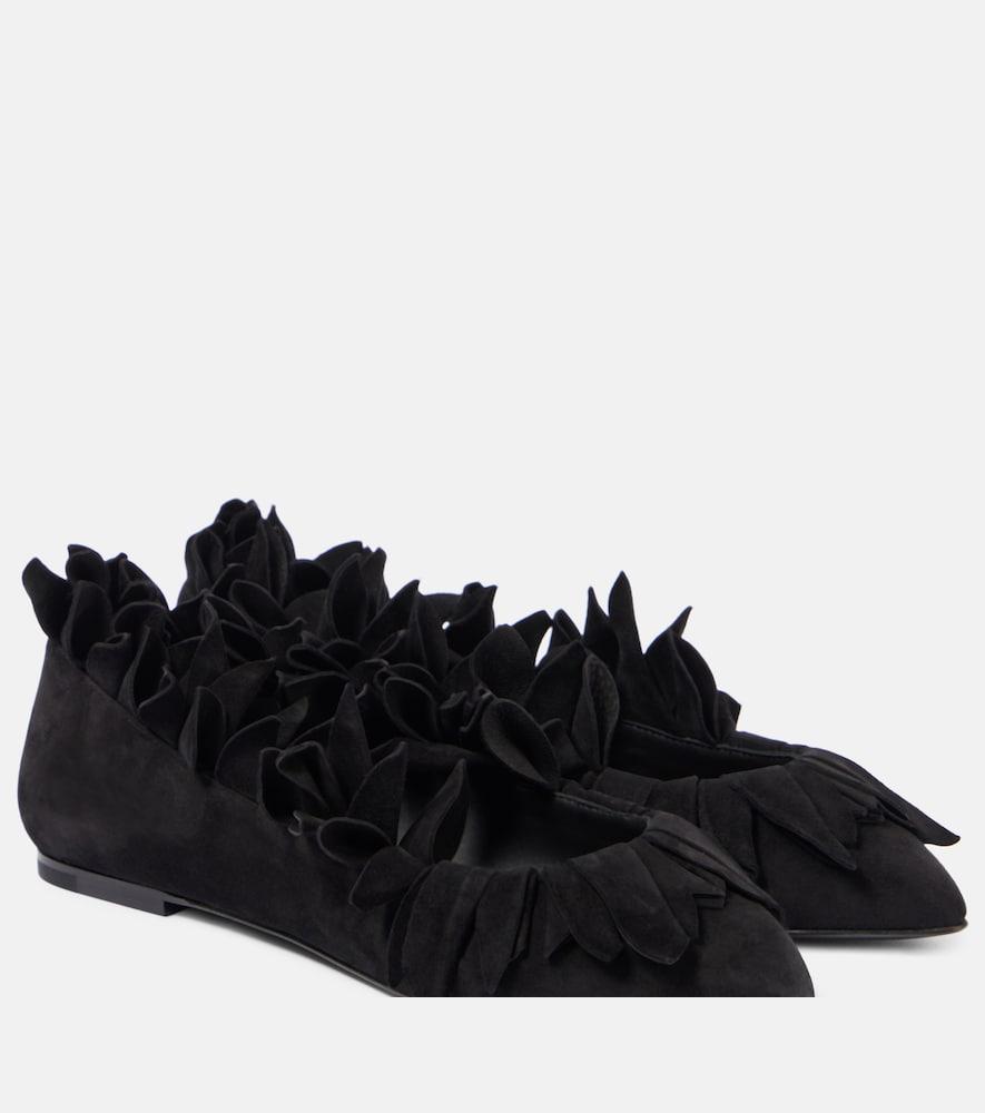 alaïa petal suede ballet flats