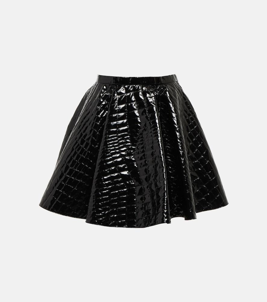 alaïa pleated croc-effect miniskirt