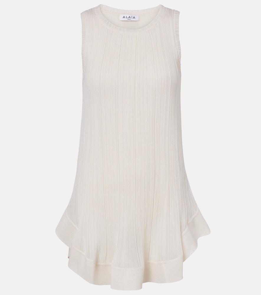 alaïa pleated silk minidress