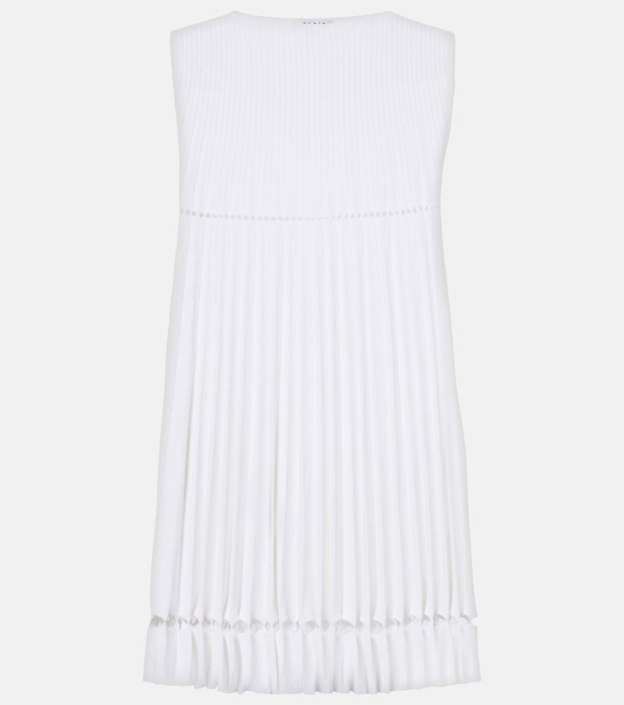 alaïa plissé pointelle minidress