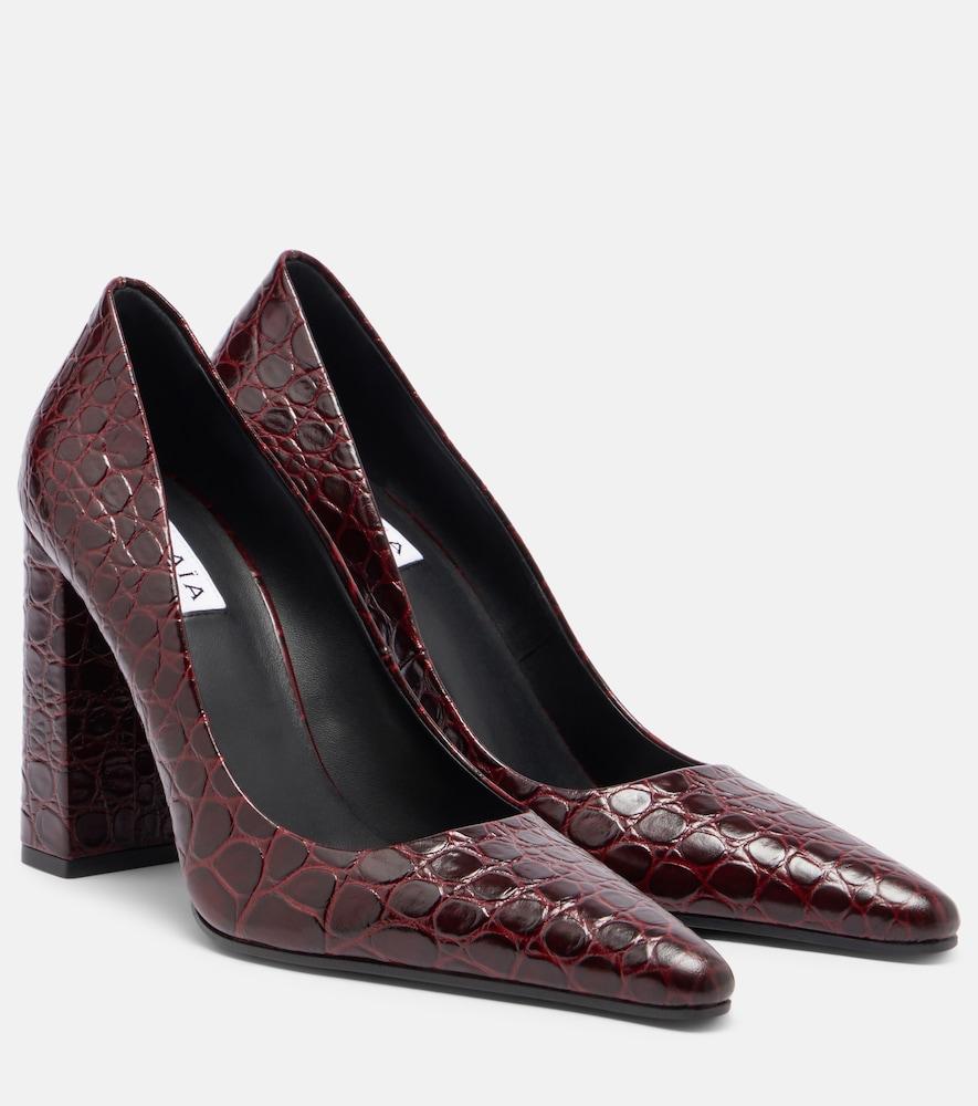 alaïa pointy 90 croc-effect leather pumps