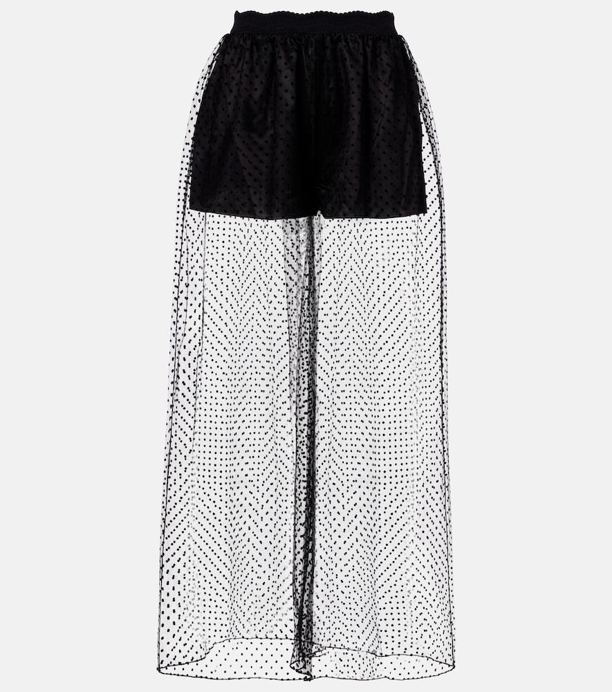 alaïa polka-dot mesh wide-leg pants