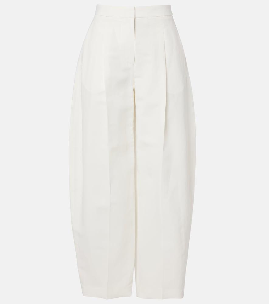alaïa poplin barrel-leg pants