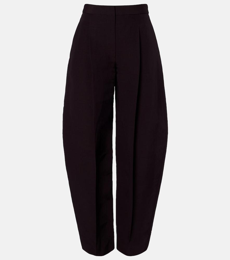 alaïa poplin barrel-leg pants
