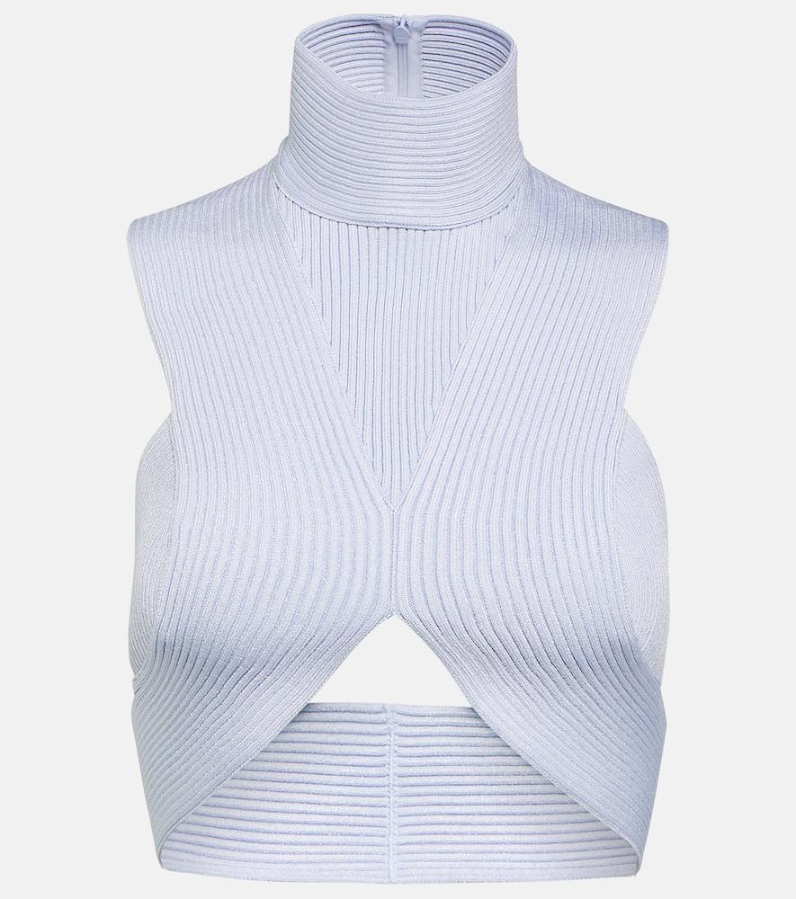 alaïa ribbed-knit crop top