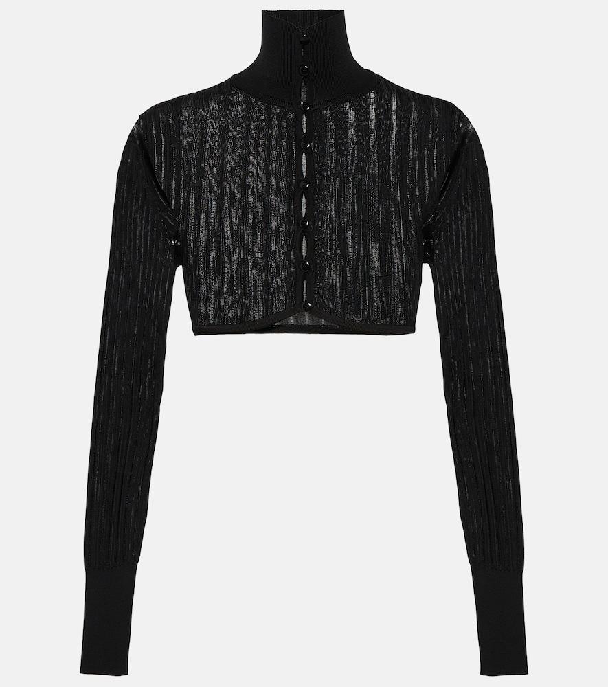 alaïa ribbed-knit cropped cardigan