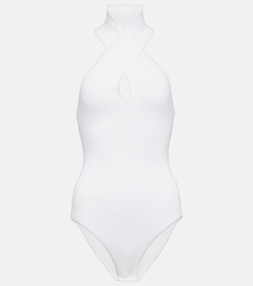 alaïa ribbed-knit halterneck bodysuit