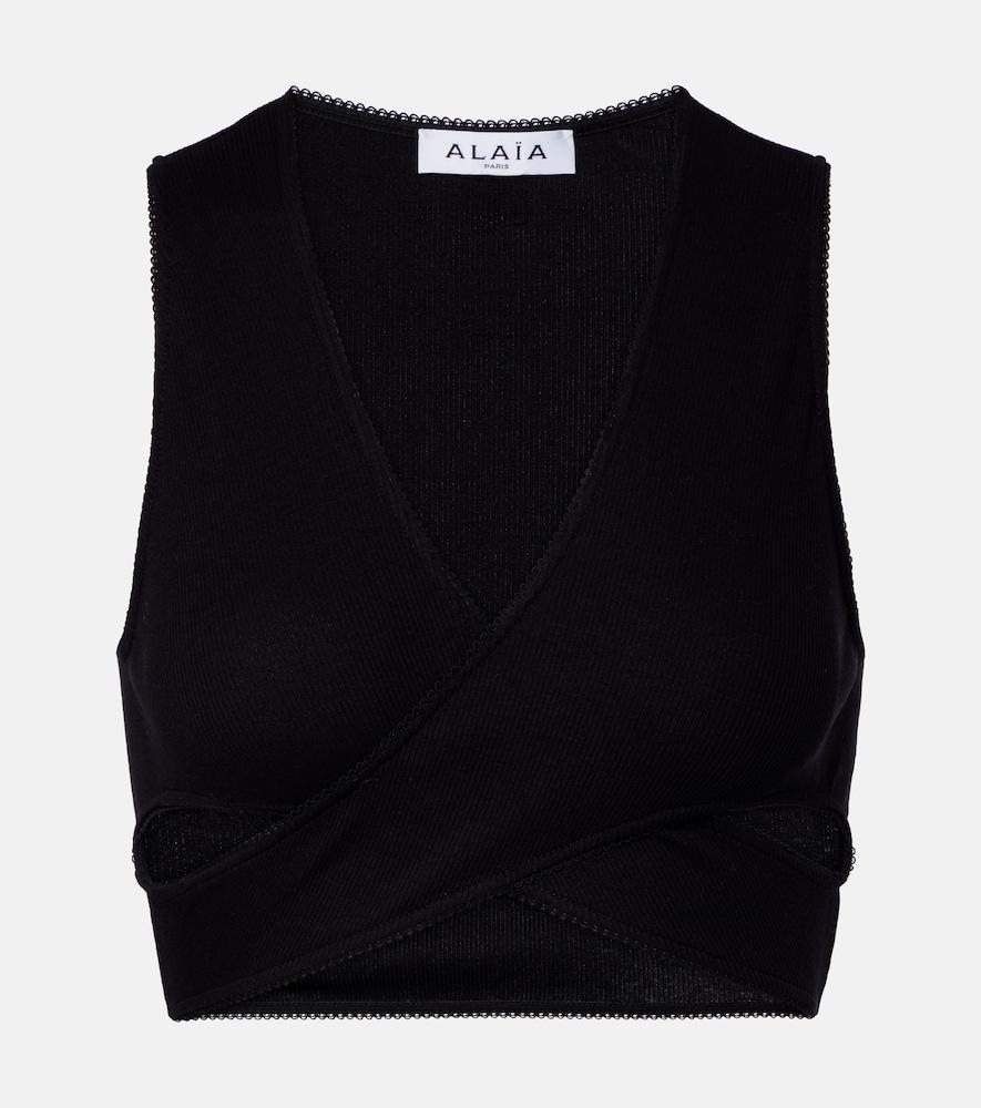 alaïa ribbed-knit jersey crop top