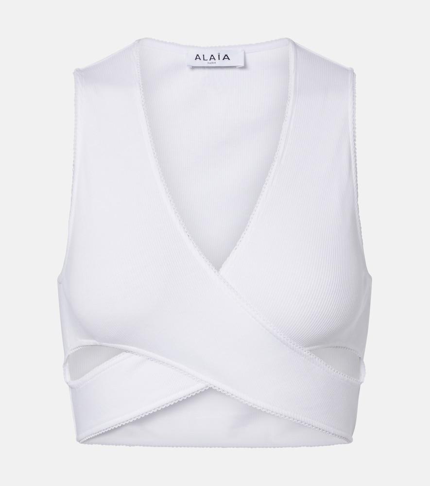 alaïa ribbed-knit jersey crop top