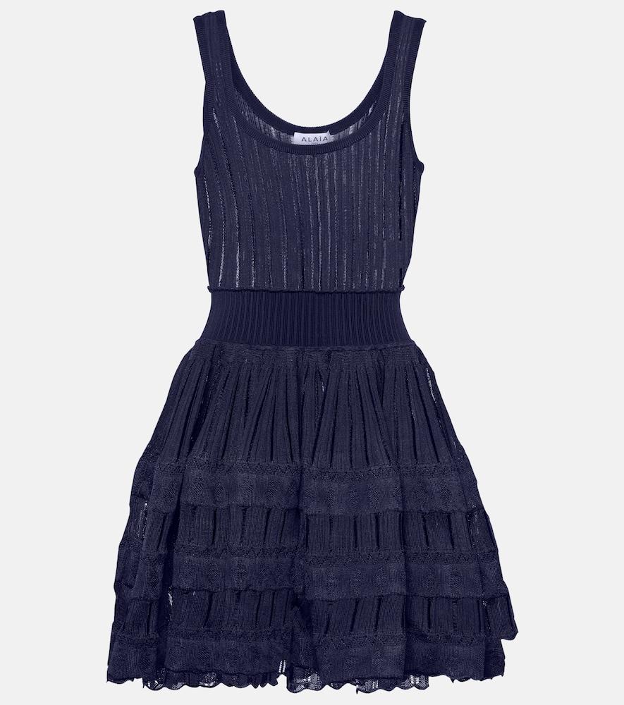 alaïa ribbed-knit minidress