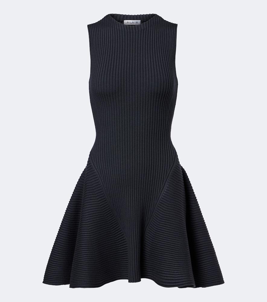 alaïa ribbed-knit wool-blend minidress