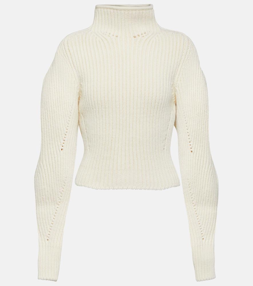 alaïa ribbed-knit wool-blend sweater