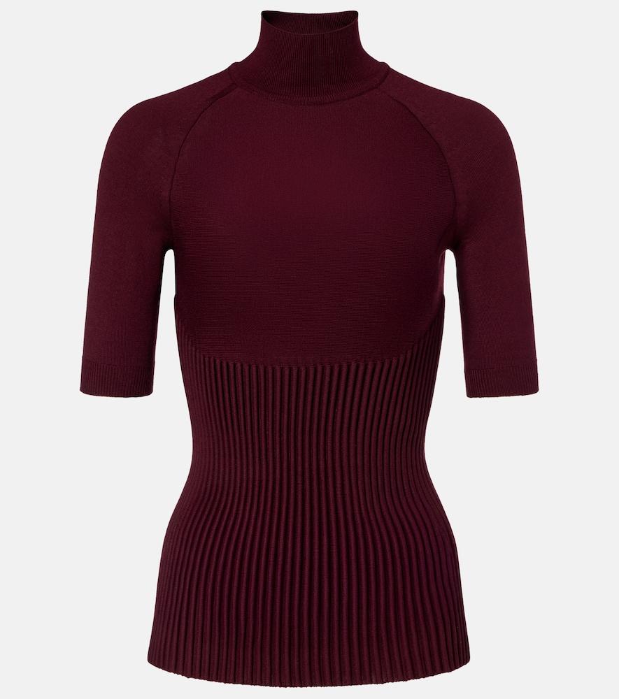 alaïa ribbed-knit wool-blend top