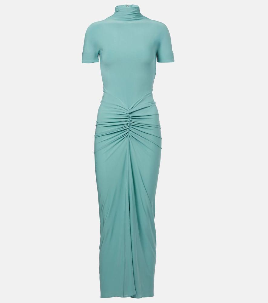 alaïa ruched jersey maxi dress
