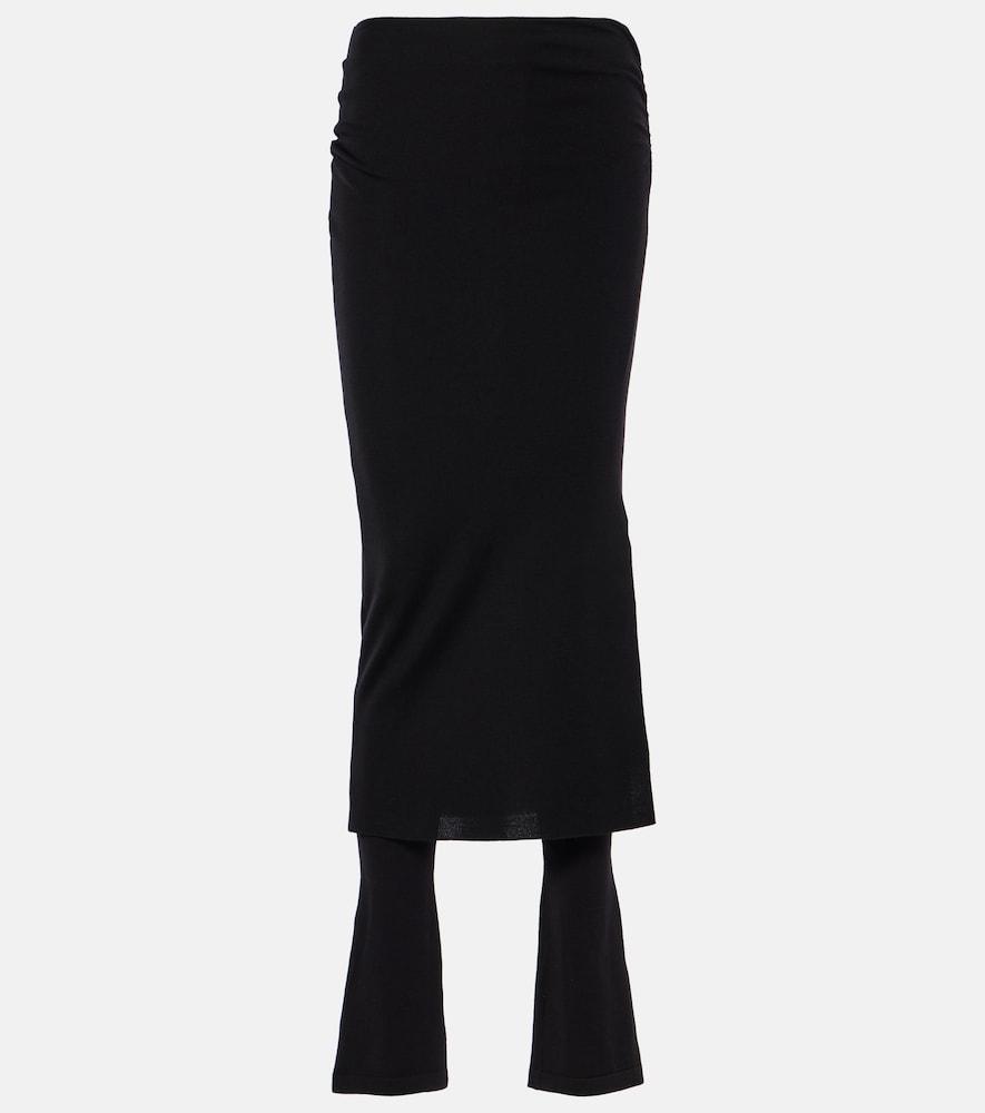 alaïa ruched wool-blend skirt pants