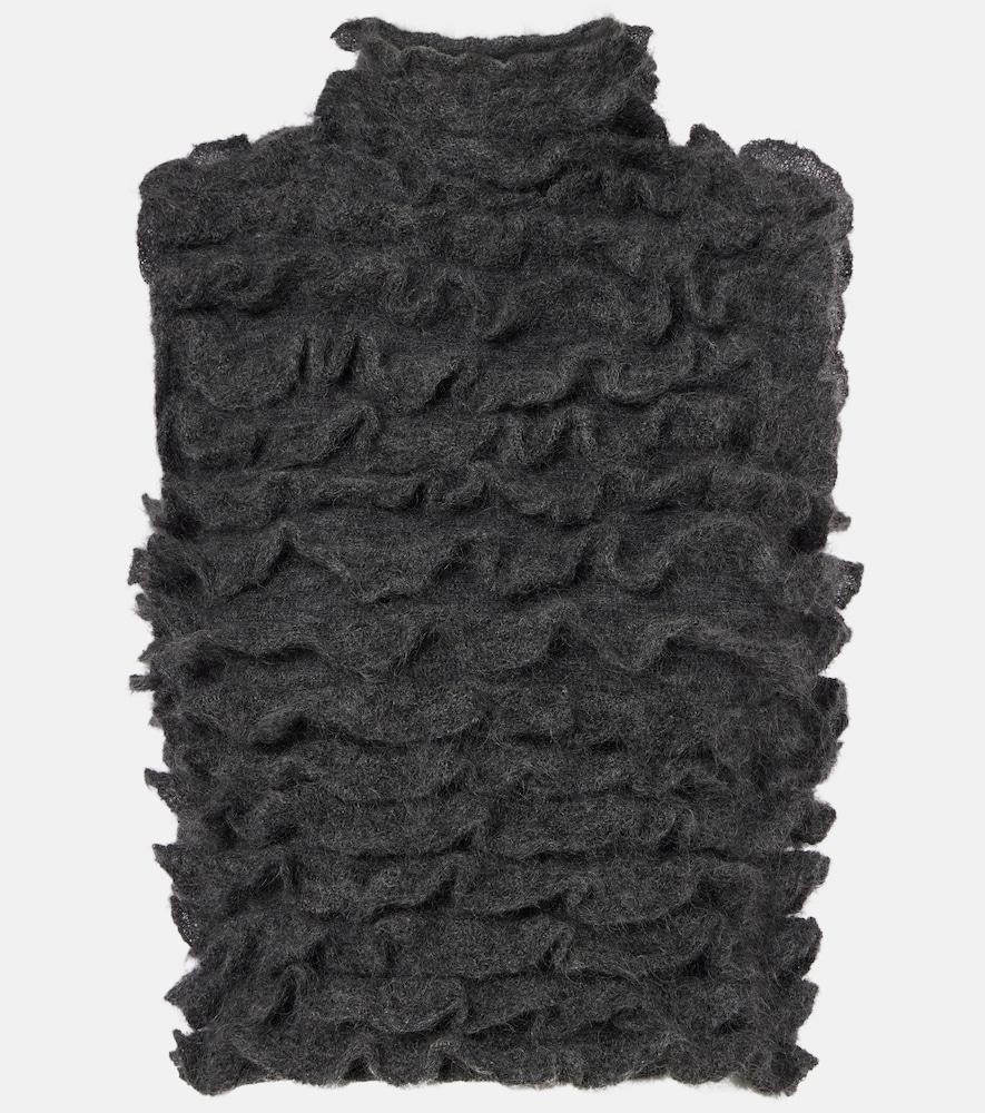 alaïa ruffled mohair-blend turtleneck top