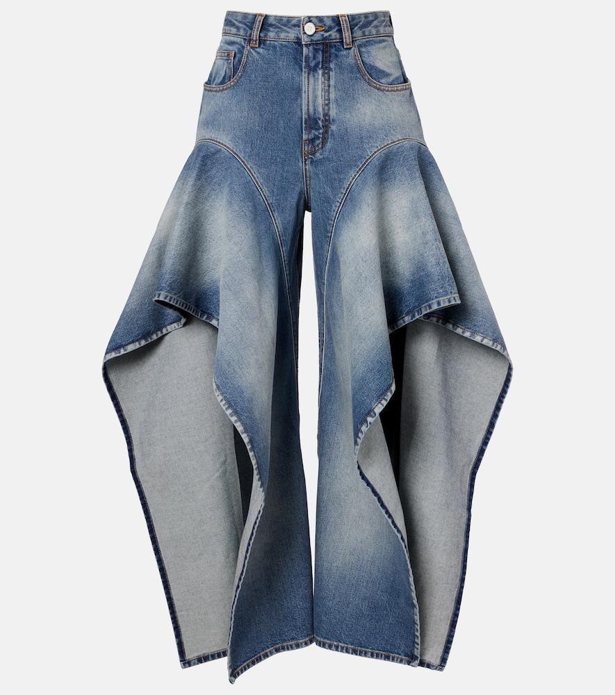 alaïa ruffled wide-leg jeans