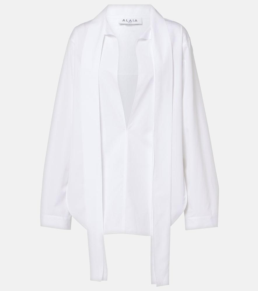 alaïa scarf cotton blouse