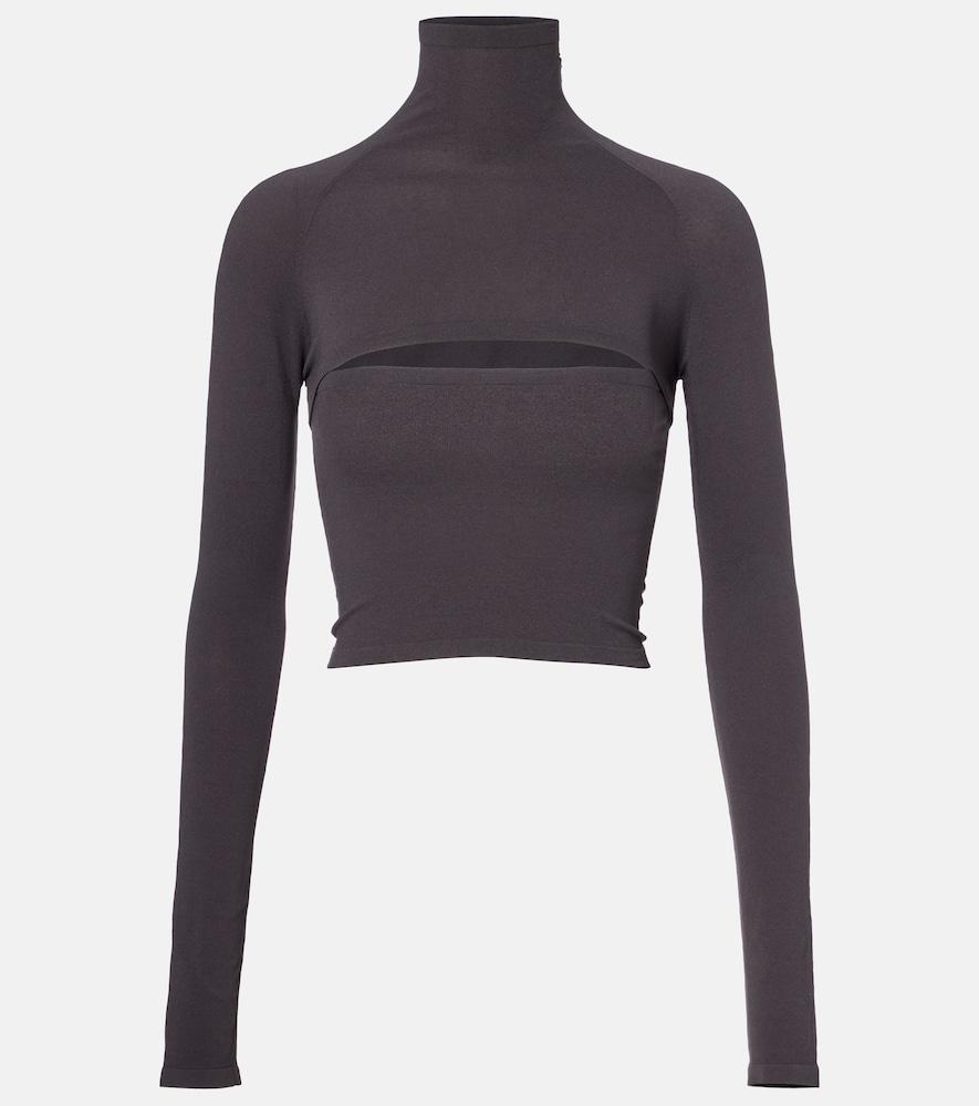 alaïa second-skin cropped cutout top