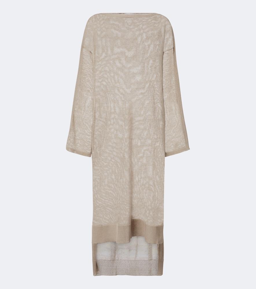 alaïa semi-sheer linen and silk kaftan