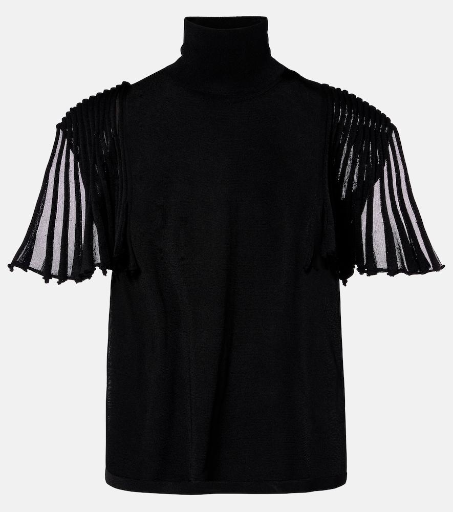 alaïa semi-sheer turtleneck top